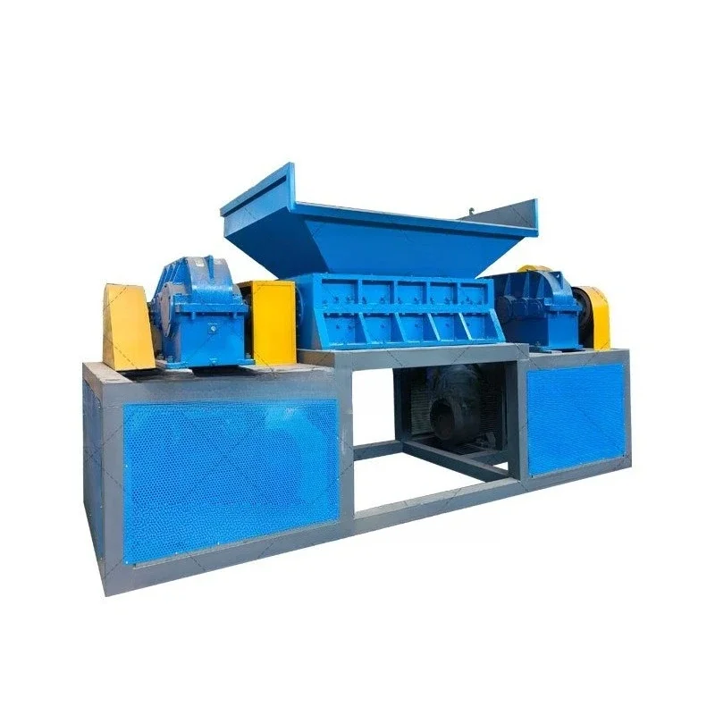 Waste Tire Metal Crusher, Industrial Waste Metal Second-hand Plastic Dual Axis Crusher