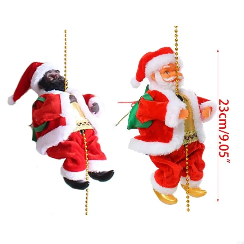 77JB Manik -manik panjat listrik Santa dengan musik memanjat ornamen tangga