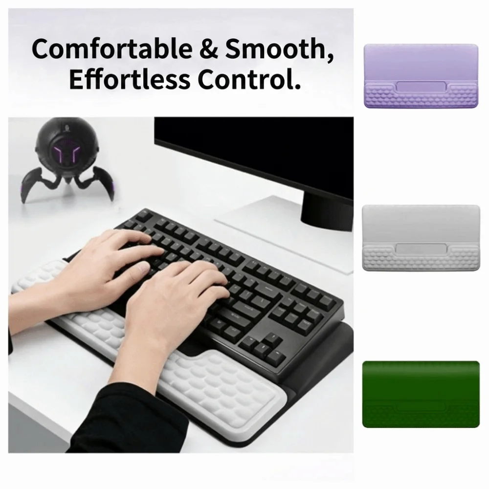 

Computer Integrated Keyboard Stand Soft Portable Wrist Support Pad Non-Slip Tilted Ergonomic Keyboard Riser Office Use