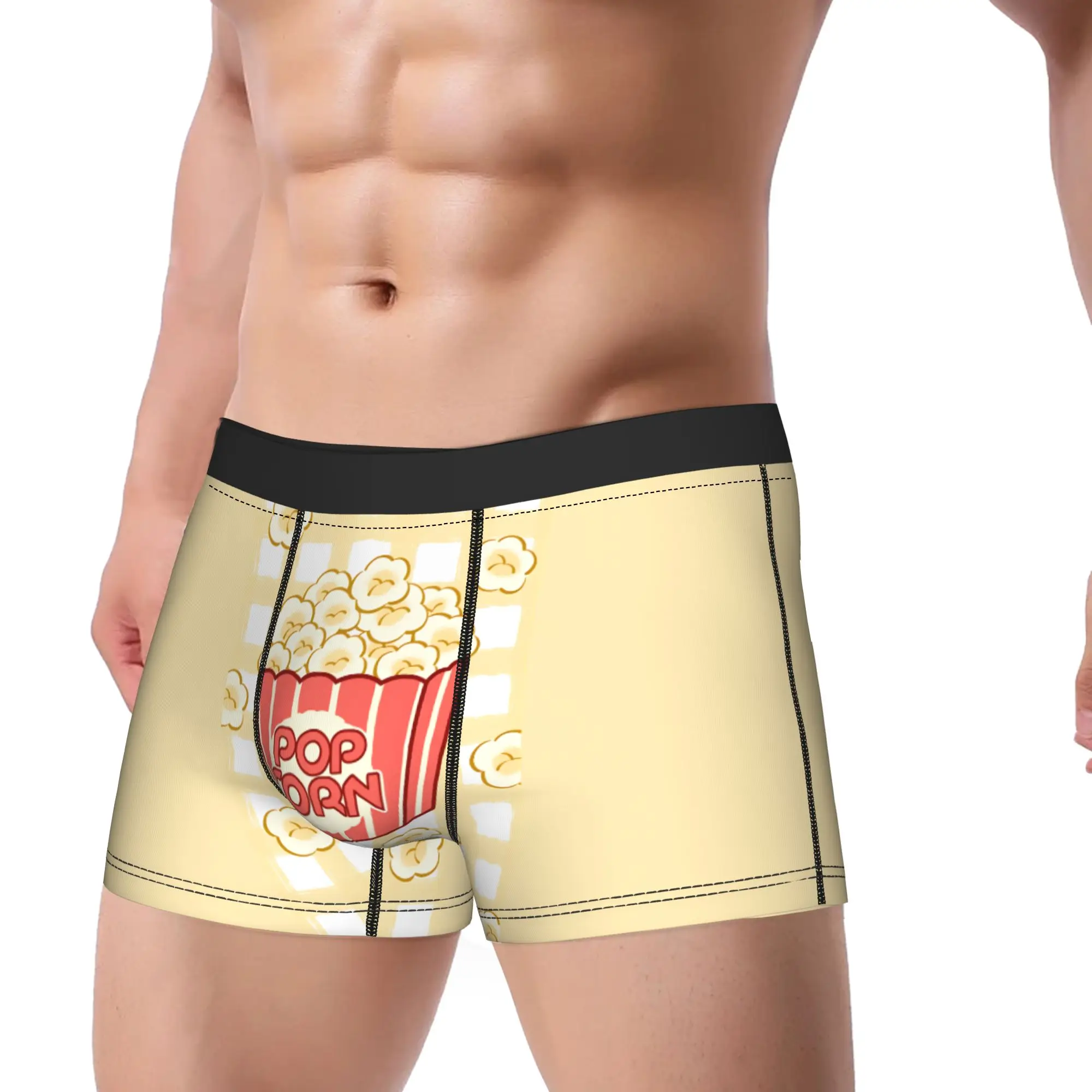 

Popcorn Underwear Men's Panties Printed Novelty Trunk Hot Sale Boxer Brief Big Size 2XL