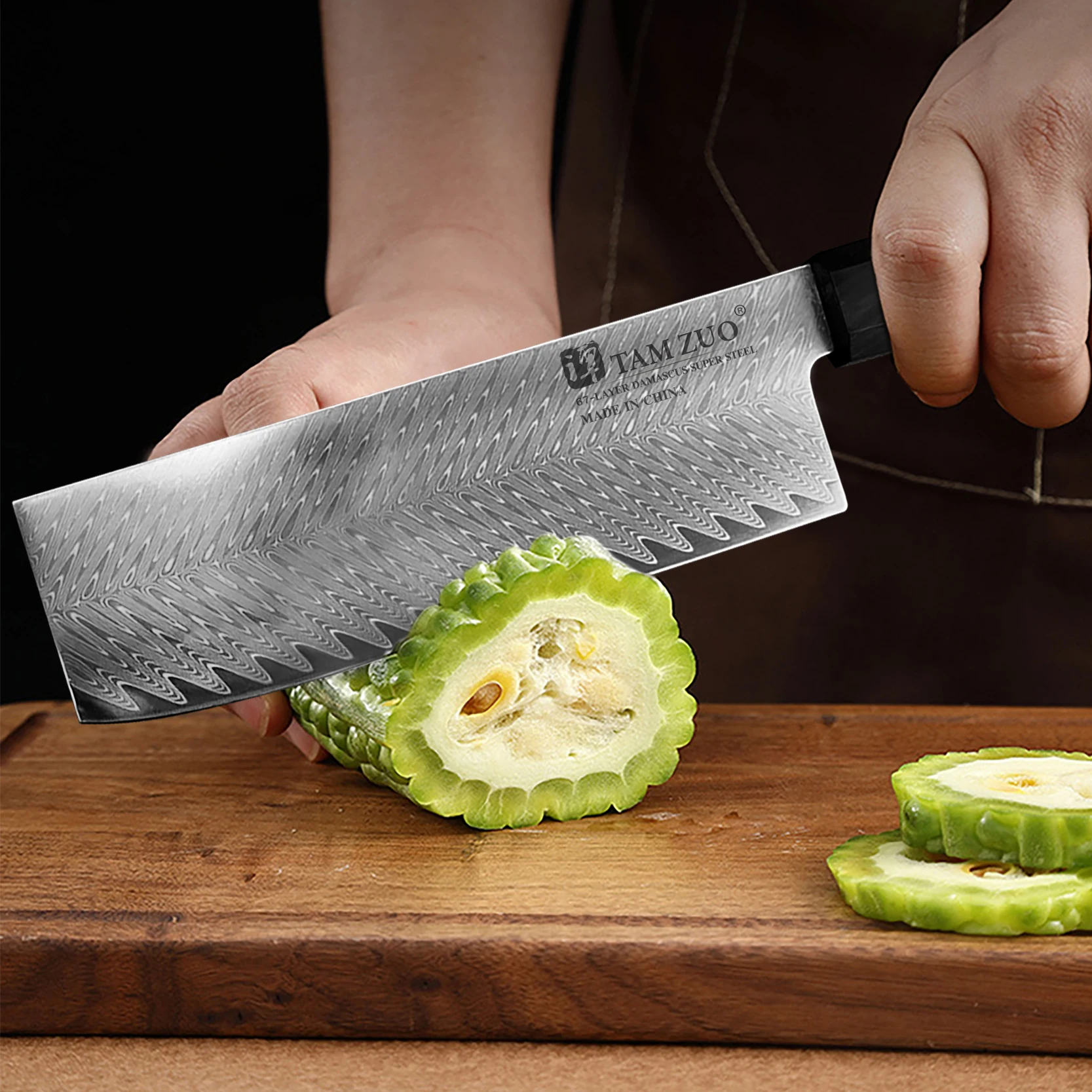 67 طبقة دمشق الصلب اليابانية تقطيع السوشي الساطور ساشيمي 62HRC صلابة عالية سكين المطبخ اللحوم الساطور مع صندوق هدية