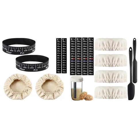 खट्टी रोटी स्टार्टर किट, फीडिंग डे ट्रैकर बैंड, 3-4 इंच व्यास के जार, आटा खुरचनी, स्पैचुला, बेकिंग सप्लाई में फिट बैठता है 8 best sales जामन - №3