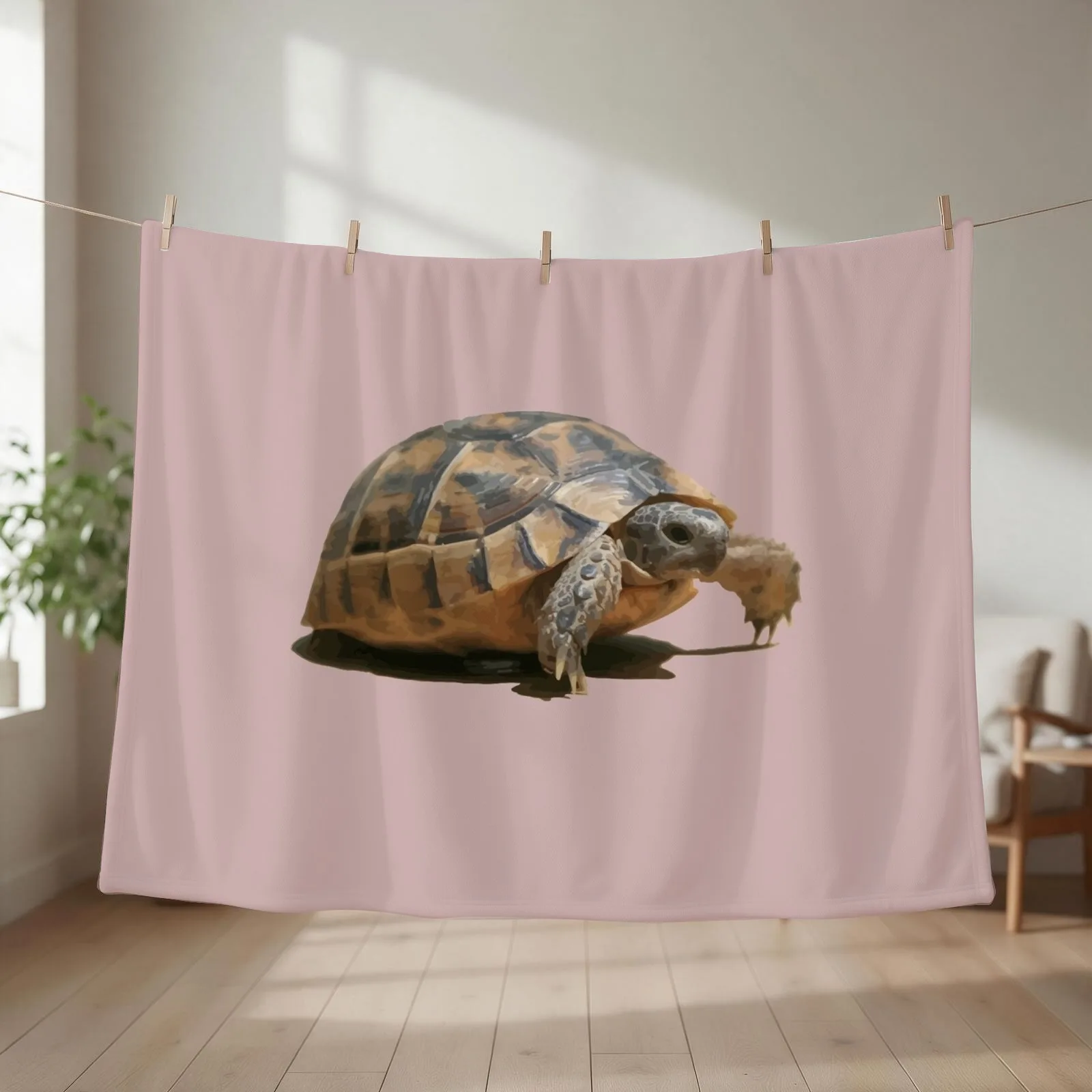 Portrait of a Young Wild Tortoise Isolated Throw Blanket Large Summer for babies Soft Plush Plaid Blankets