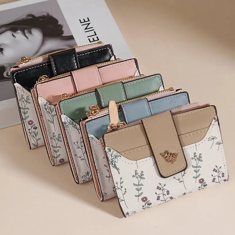 

Fashion New Women's Wallet Short Style New Korean Edition Simple Fashionable Zero Wallet Buckle Zipper Multi Card Card Bag Small