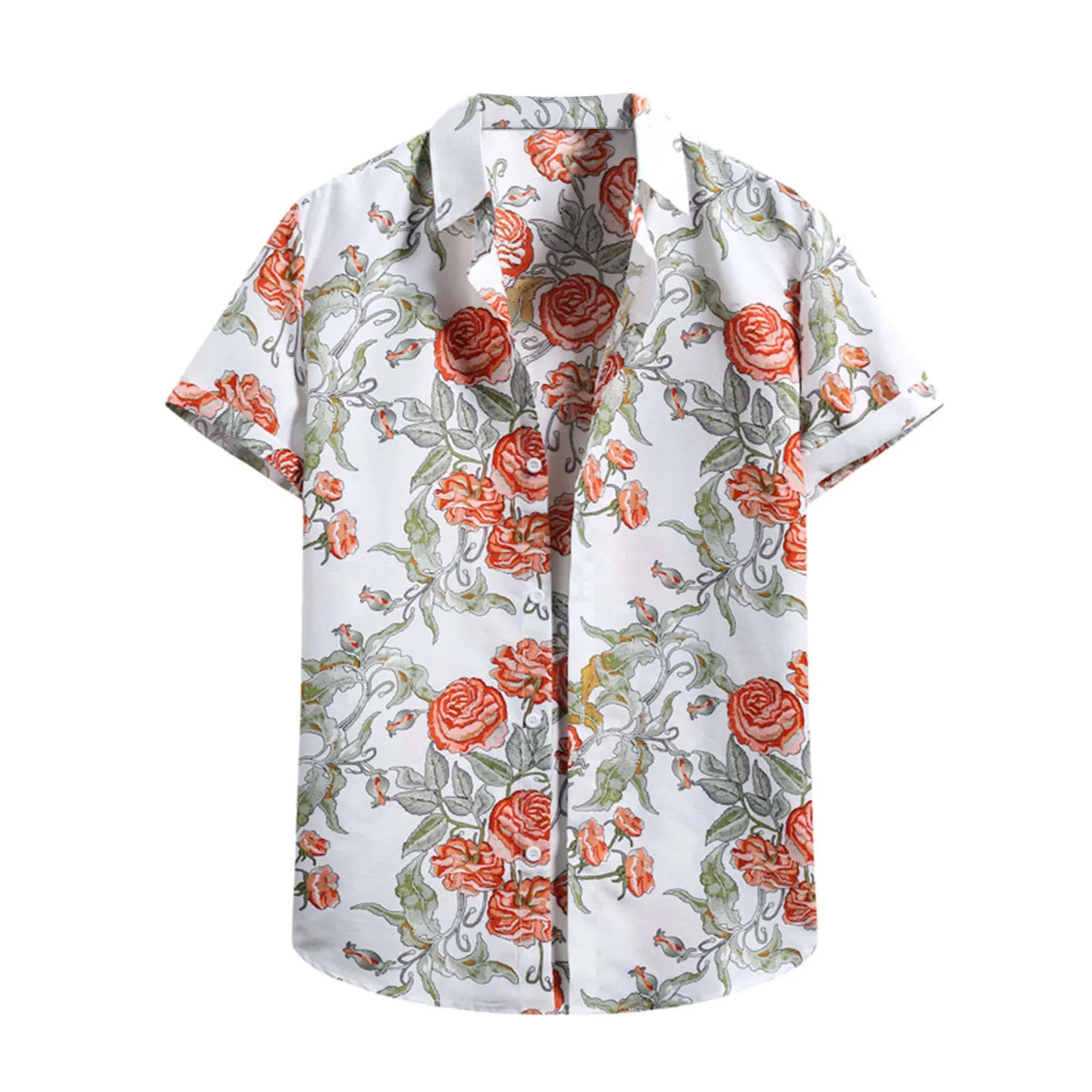 Summer Floral Casual Tropical Plantdaily Shirt Hawaiian Men Street Fashion Casual Loose Shirts Short Sleeve Beach Loose Tops