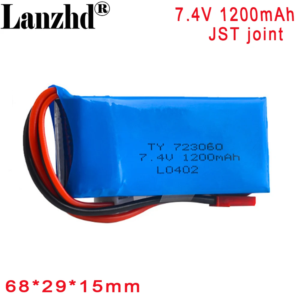 

7.4V li battery 1200mAh For Tarantula X6 H16 H28 V666 quadcopter card military vehicle Model aircraft airplane Car ship battery