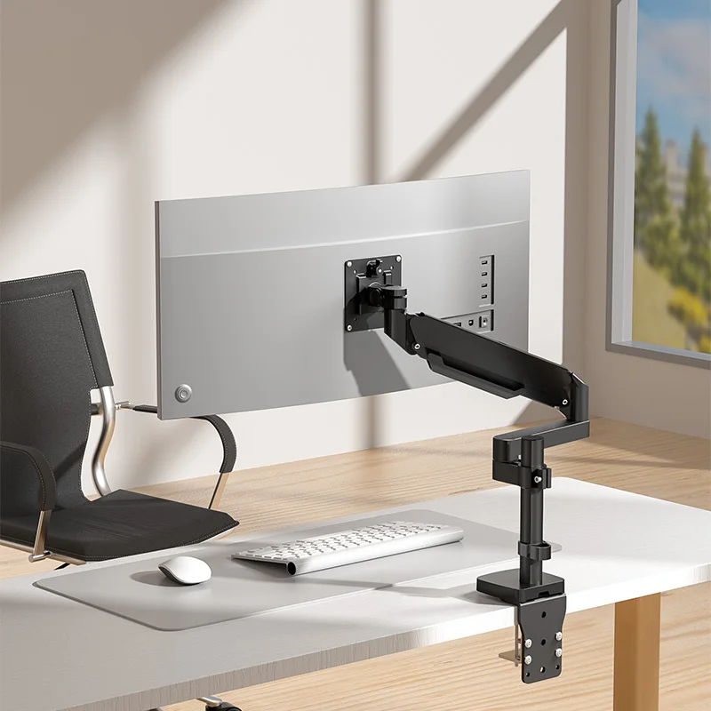 17-49 Inch Ultrawide Monitor Arm 15KG Screens, Aluminum Heavy-Duty Gas Spring Single Curved Screen Adjustable Monitor Stand H7