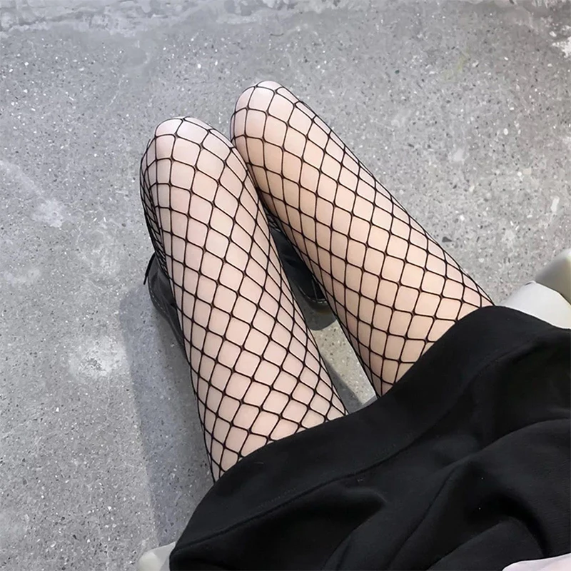 Korean Girls Fashion Net Grid Black Pantyhose Kids Fishnet Tights Stuffers Mesh Stockings 3-12 Years