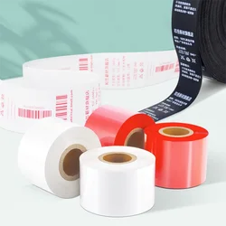 White Red All Resin Carbon Tape for Nylon Cloth Washing Label TPU Shoe Label Barcode Printing Thermal Transfer Ribbons