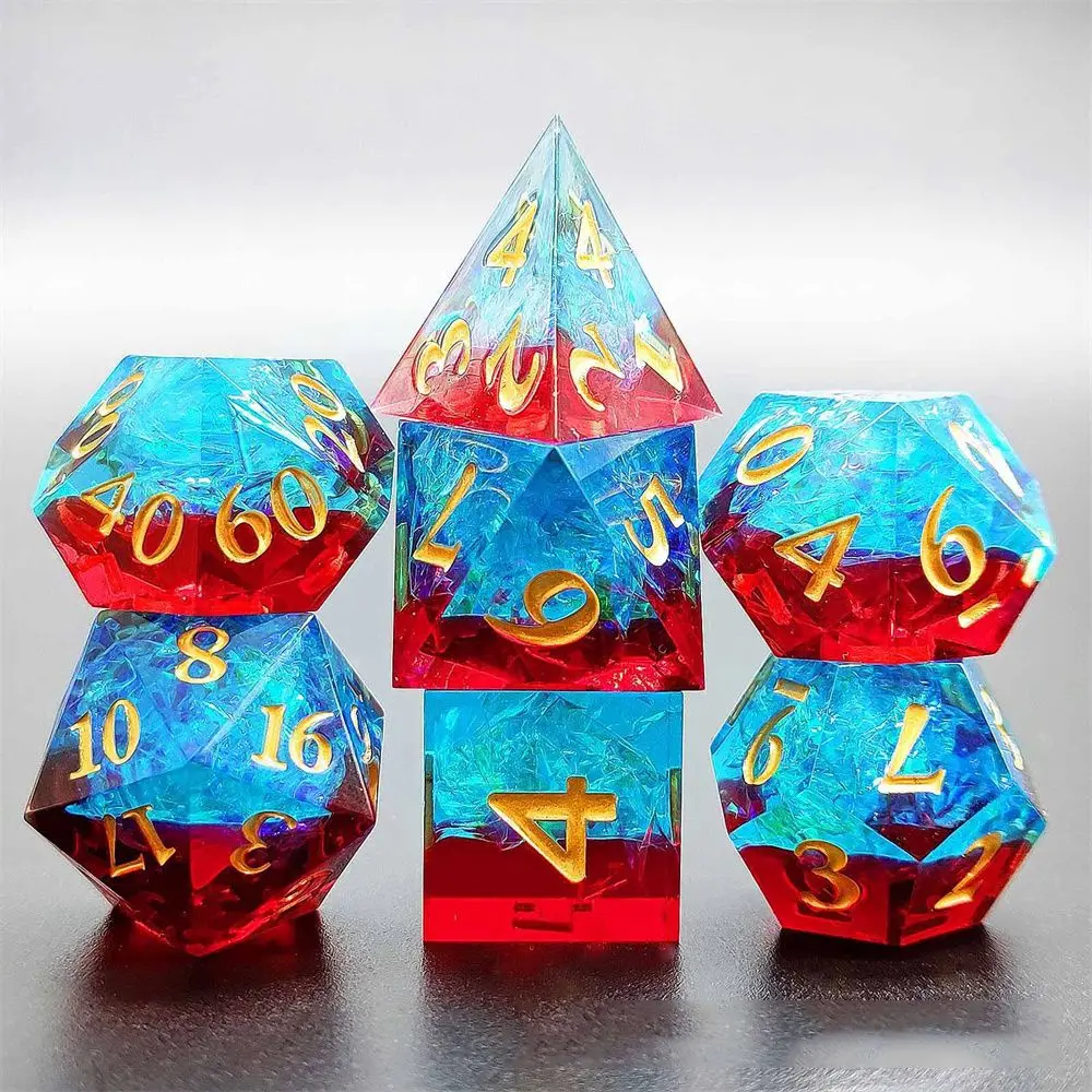 7Pcs/Set New Multi Sides Polyhedral Dice Set Resin Dices Table Games Accessories D6 D8 D10 D12 D20 For D&d DND