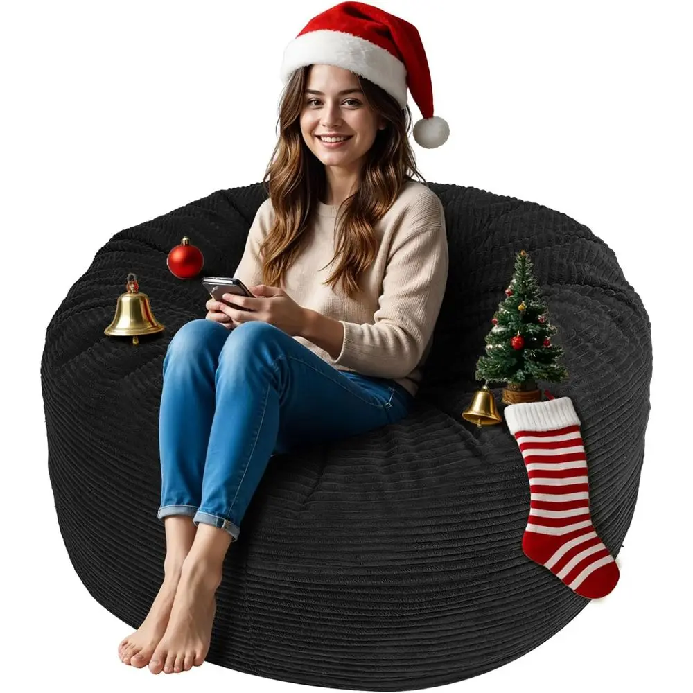 Bean Bag Chair or Adults, 3T High-Rebound Memory oam Bean Bag Soa with Removable Cover, Oversized Bean Bag Couch or Gaming, Read