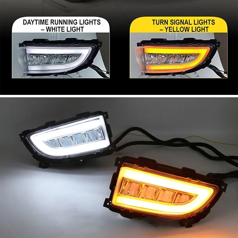 

A Pair of Fog Lights LED Turn Signal Lamp Front Bumper LED Daytime Running Light For Mitsubishi Lancer 2004-2007 Car Accessories