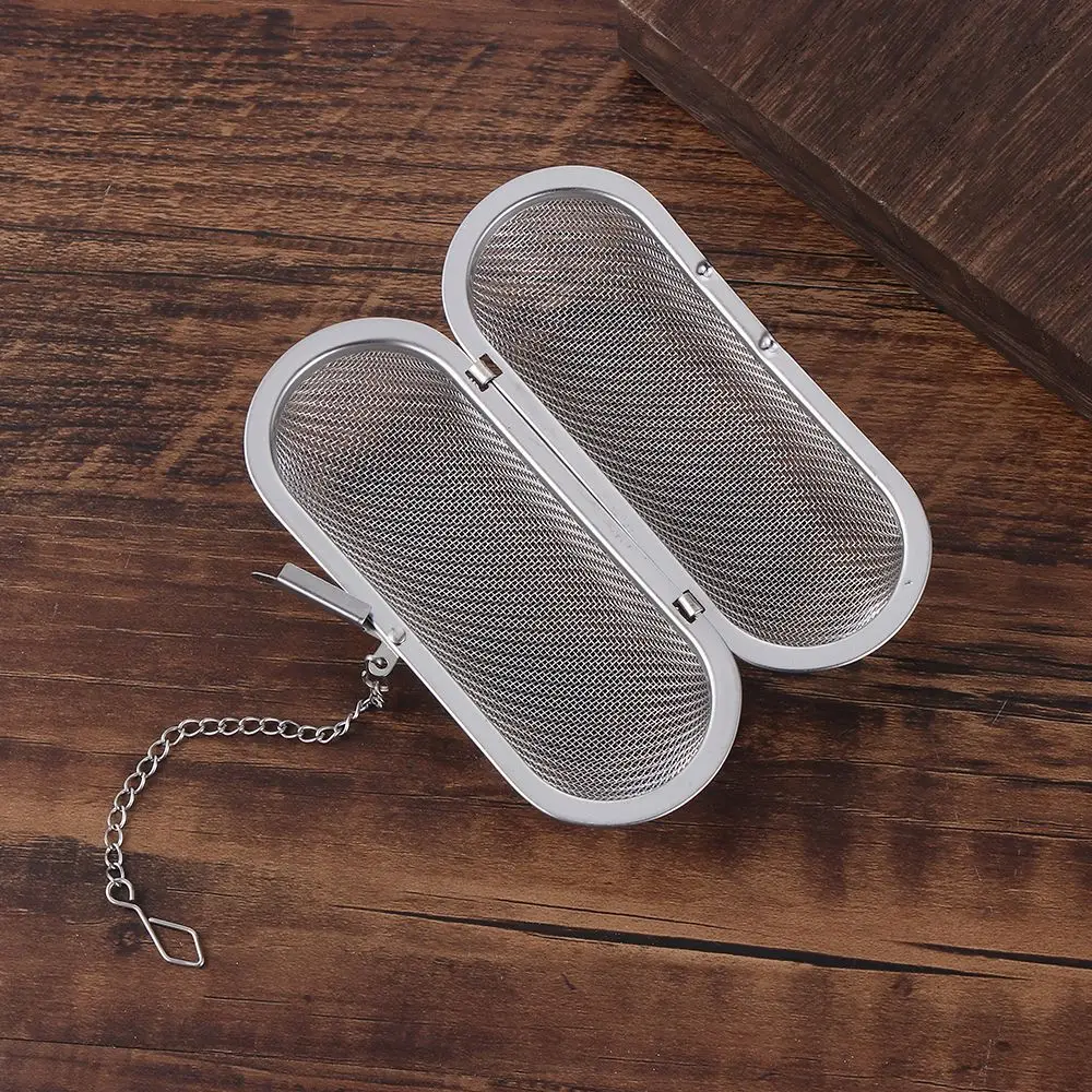 Stainless Steel Cooking Spices Infuser Fine Mesh Loose Tea Herbal Strainer Filter with Extended Chain Kitchen Seasoning Balls