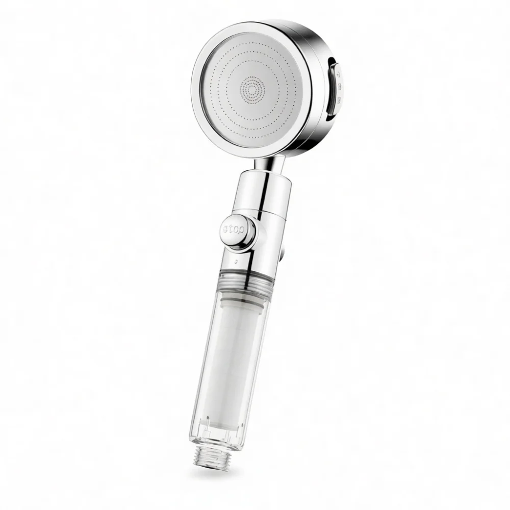 High Pressure Shower Head Filter System Three Modes Rainfall Handheld Sprayer Kit With Hose Practical Bathroom Accessory