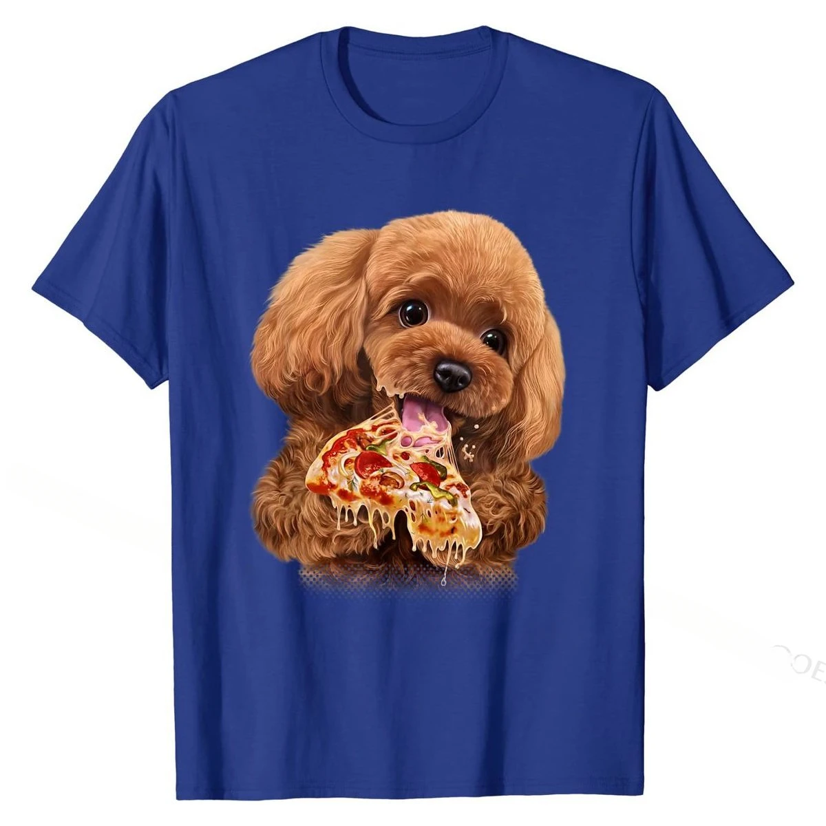 Cheavyweight streetwear anime   Hungry Poodle Puppy Devouring Pizza, Dog - T-Shirt Cotton Tops  Custom Hot Sale Party T Shirts