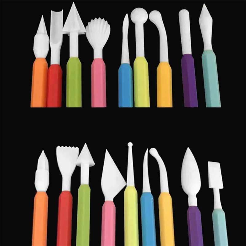 ABJA 9Pcs Fondant Modeling Tools Set, Paste for Cake Decorating, Cake Marshmallow Sculpting Tools Set
