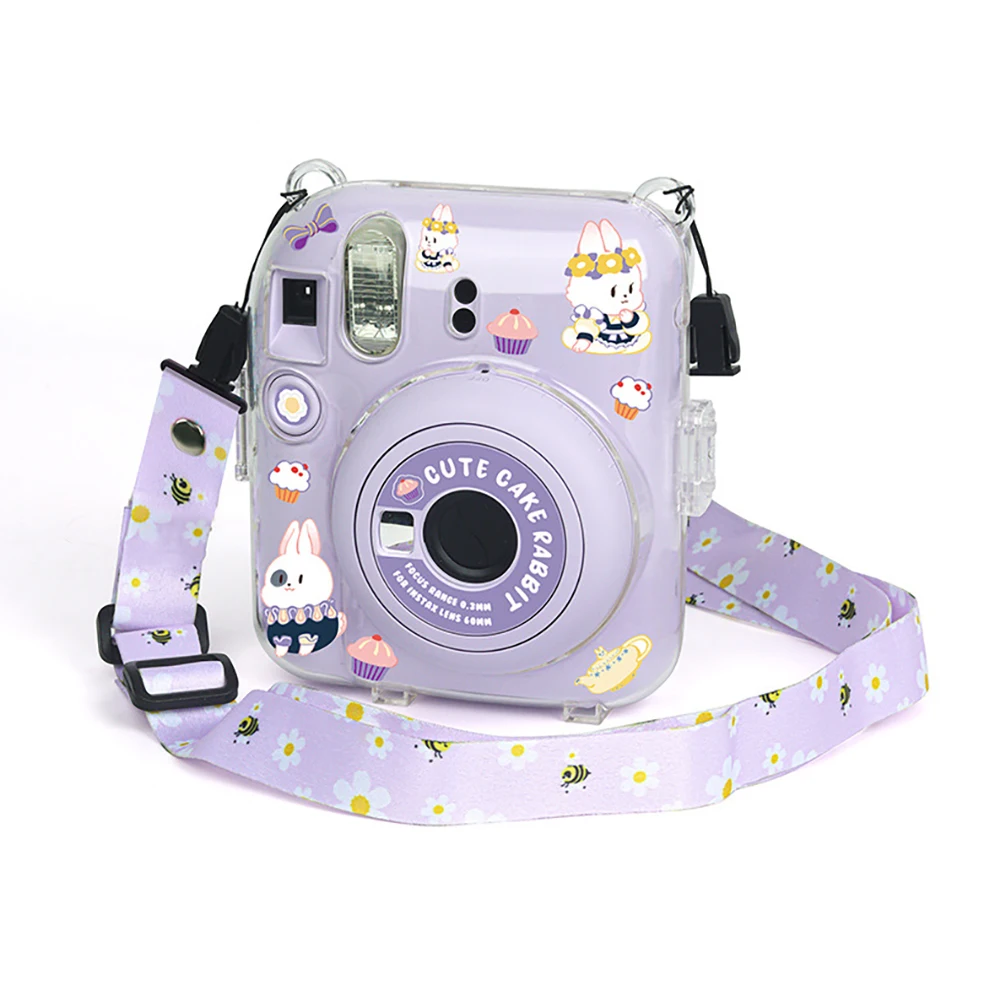 Camera bag For Fujifilm Instax Mini 12 camera case Transparent Photo Storage Protective Case Camera strap DIY Sticker Sets