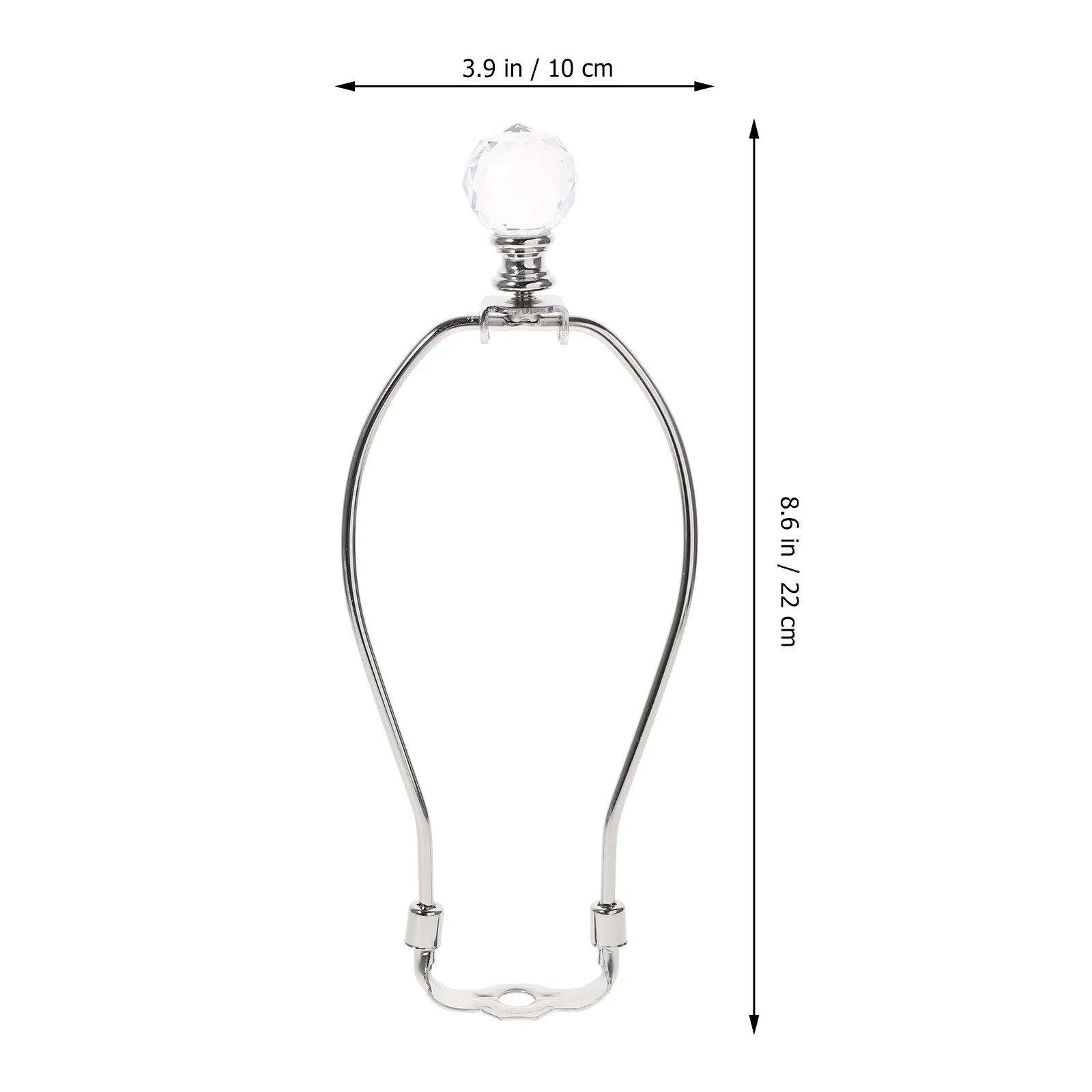 1Set Crystal Lamp Harp Metal Lamp Shade Holder Silver Polished Rust Proof Heavy Duty Bracket for Lampshade Repair DIY Lighting