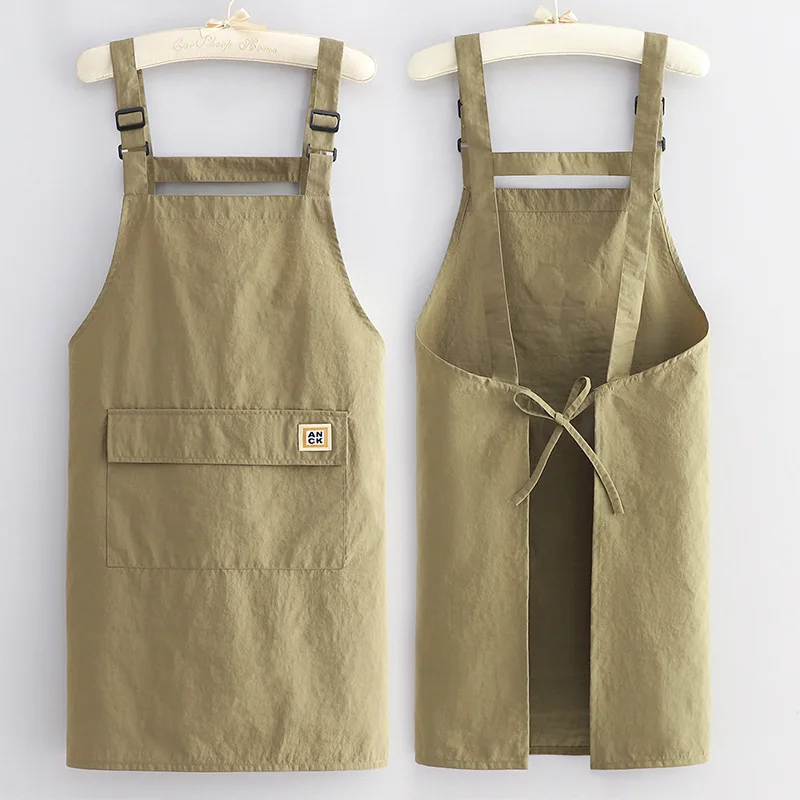 

Thicken Oilproof Kitchen Housework Apron with Pocket Chef Work Aprons For Nail Salon Milk Tea Cafes Restaurant Bar Workwear