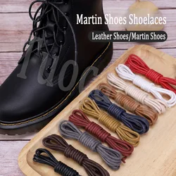 1Pair Cotton Waxed Shoelaces Round Oxford Shoe Laces Boots Laces Waterproof Leather Shoelace Round Sports Running Rope Shoe Lace