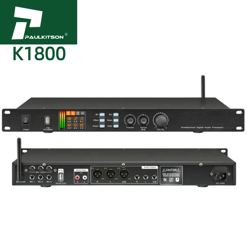 K1800 Professional Audio Processor Digital Effect Preamp Metal Construction USB/XLR Connectivity App Rotary Knobs