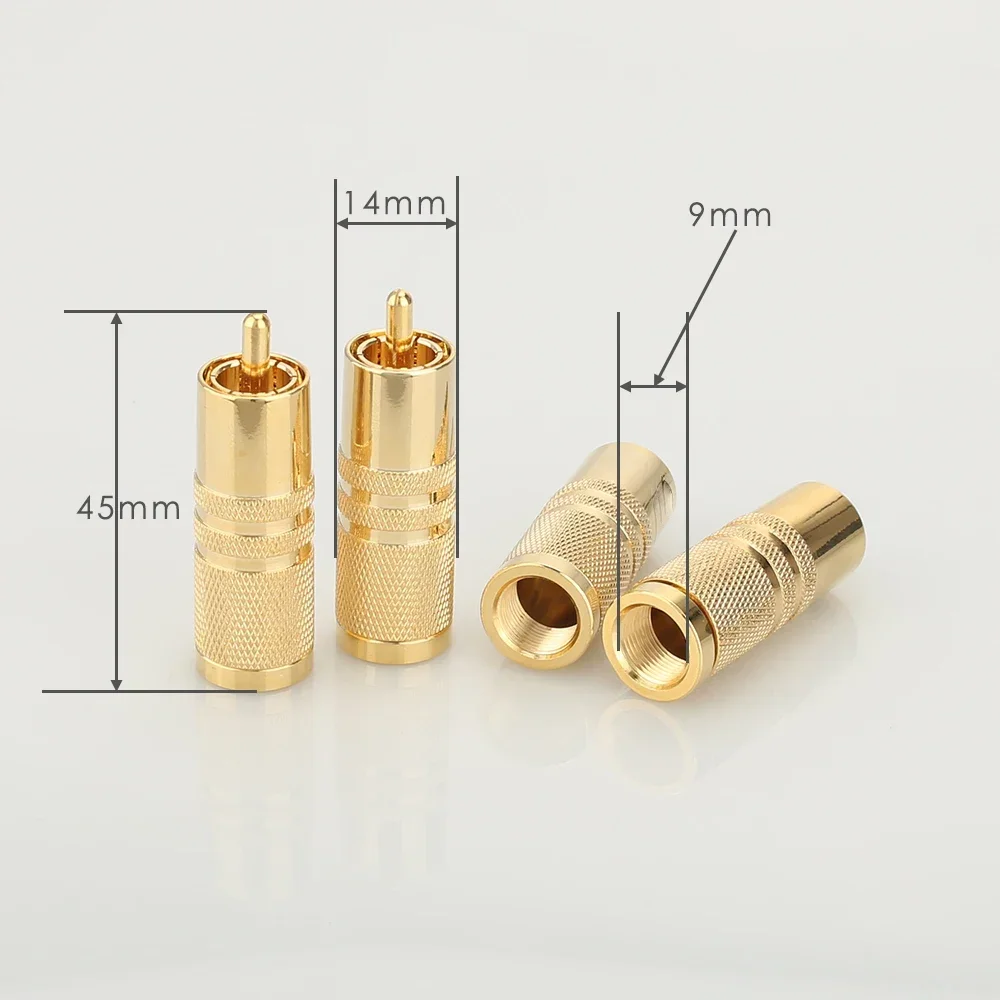 4PCS RCA Male Connector Rhodium/Gold/Silver Plated RCA Plug HiFi Audio Plug