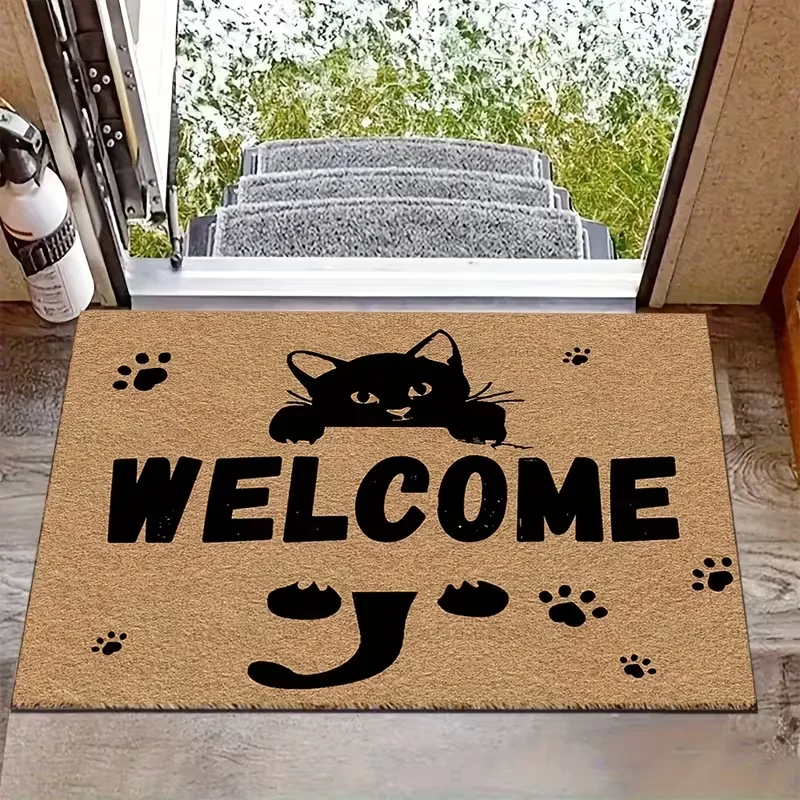 Hello Summer Popsicle Sun Doormat Non Slip Entry Rug Bright Pastel Print Front Door Mat Indoor Outdoor Porch Summer Decor