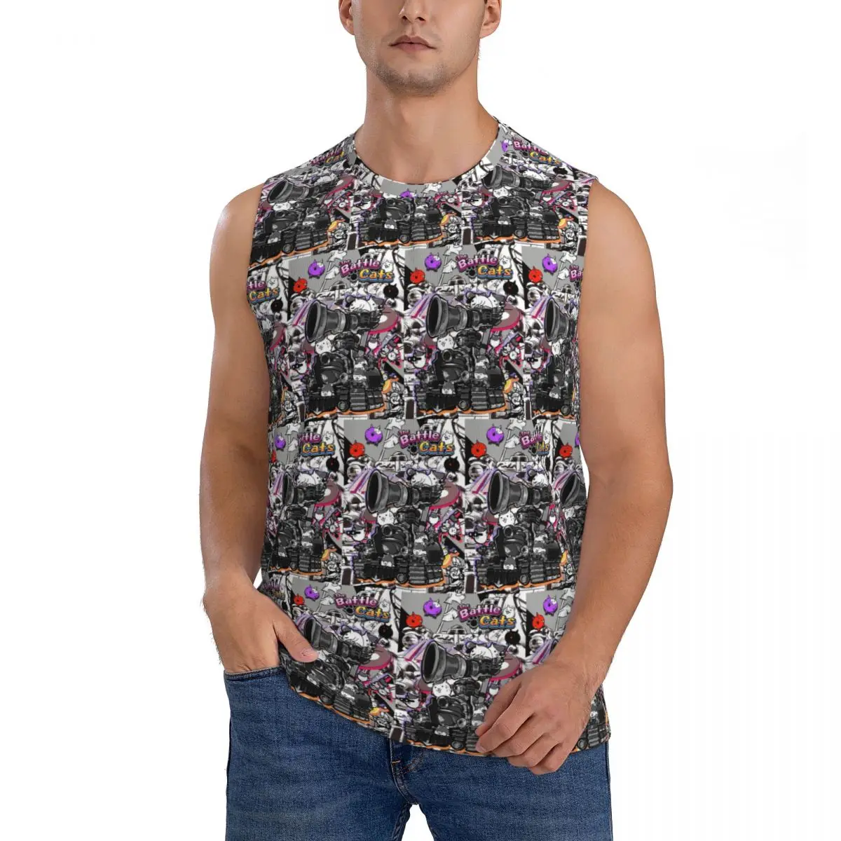 Battle Cats Siege Engine Men Sleeveless Tank Tops Quick Dry Breathable Gym Fitness Running Summer Casual Sport Vest