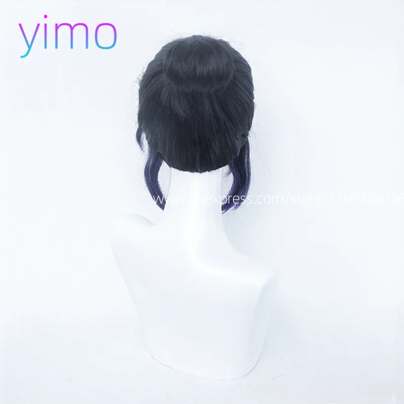 후우 시노부 코스프레 가발 퍼플 블루 피그테일 가발 내열성 합성 머리카락 애니메이션 의상 여성용 Koc