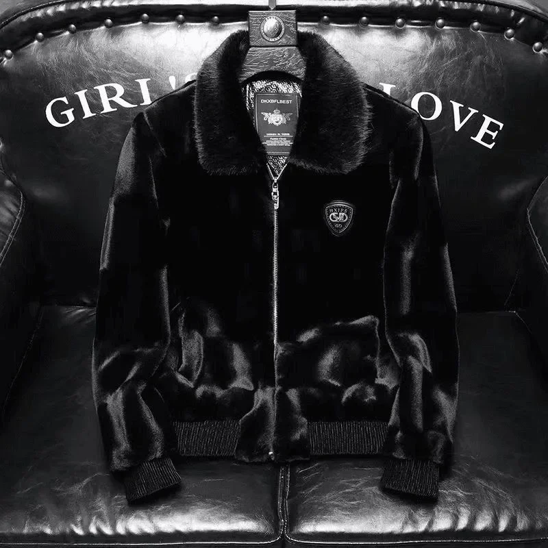 

2025 Autumn and Winter Fashion Trend Plus Fleece Thickened Warm Jacket Men's Casual Loose Comfortable High-Grade Large Size Coat