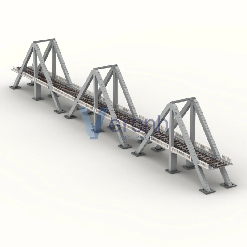 1794 pçs moc triângulo ferroviário ponte modelo blocos de construção cidade trem viaduto compatível 53401 peças pista montagem tijolos brinquedos