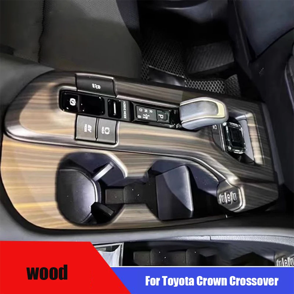 

For Toyota Crown Crossover Sport Cross 2023 2024 ABS Car Central Console Gear Shift Panel Frame Water Cup Sticker Cover Trim