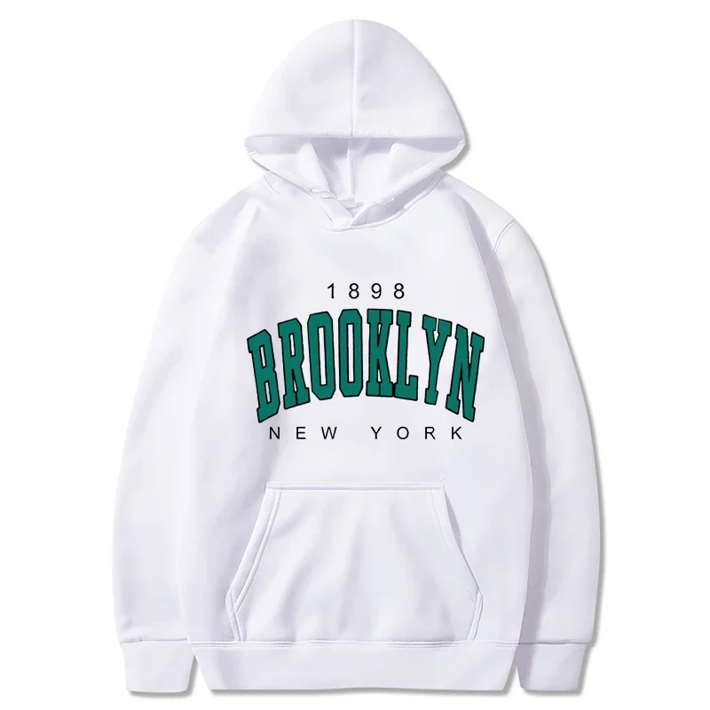 

Men's And Women's Long Sleeves 1898 New York Printed Women Hoodies Fashion Fleece Hoody Creativity Pullover Clothing