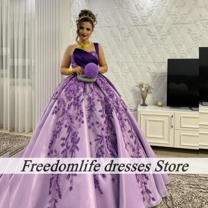 

Изящные фиолетовые вечерние платья на одно плечо с роскошной бальной аппликацией из бисера, свадебное платье, платья для выпускного вечера по индивидуальному заказу