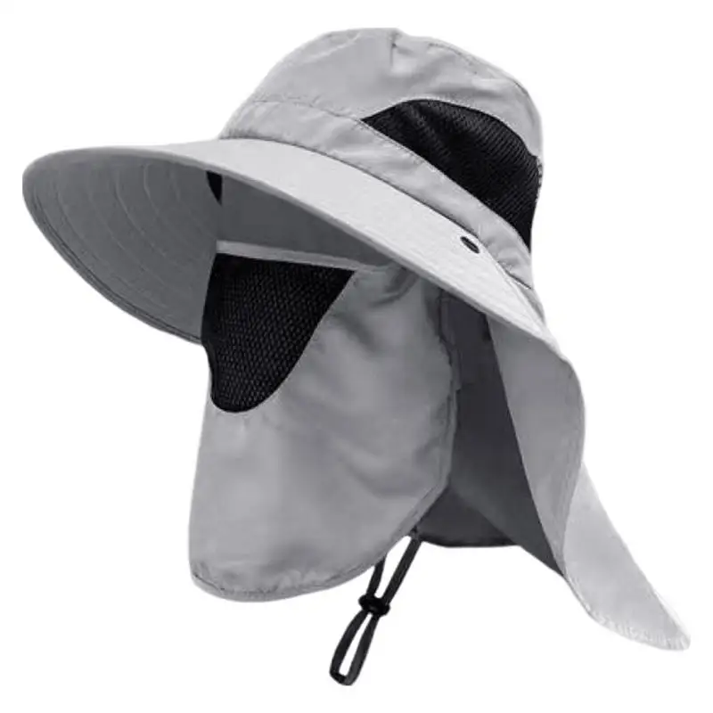 Sun Hat UV Protection Mesh Wide Brim Sun Hat With Face Cover & Neck Flap Camping Hat For Men & Women Sun Protection Hat For