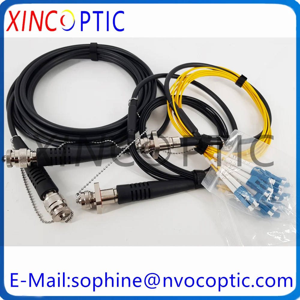 12Cores Single Mode 50M Armored Patch Cord 12Strands SM G657A1 TPU ODC-MPO Male/Female Plug/Socket To LC/ST Outdoor Fiber Cable