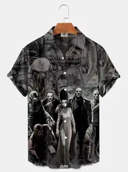 2023 Designer Casual Streetwear Party Performance Tops 3d Men Clothing Horror Movie Hannibal Characters Hawaiian Men's Shirts