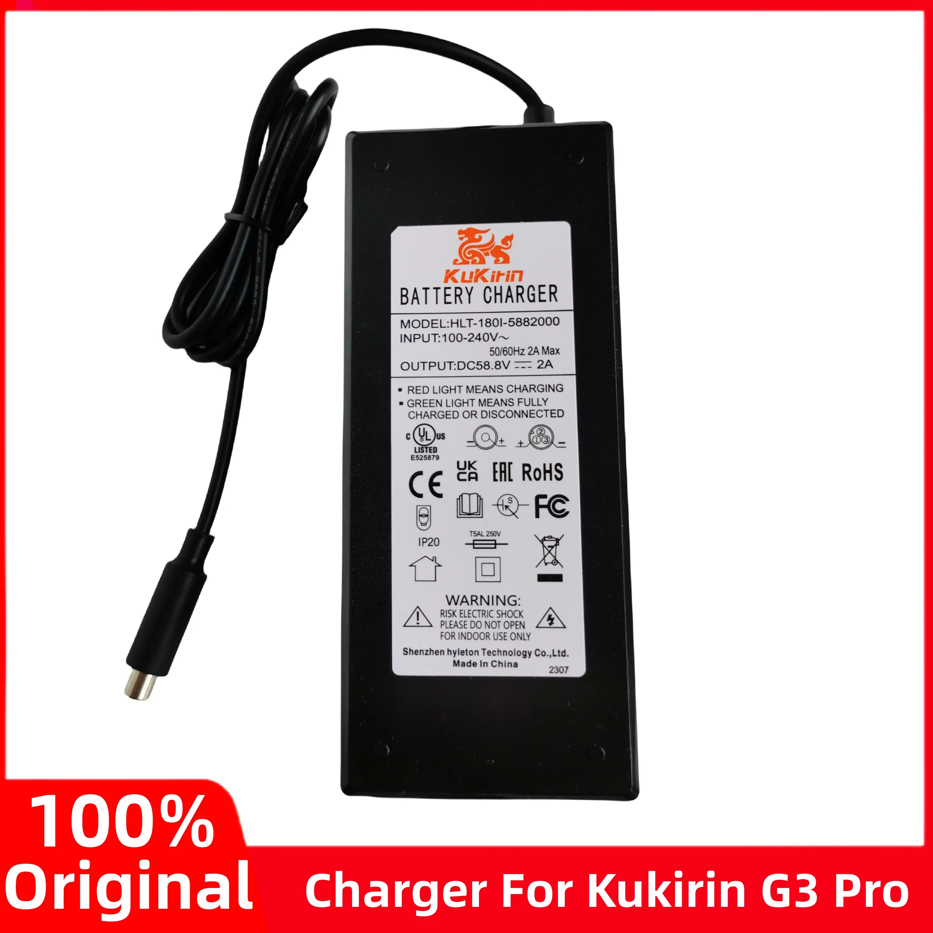 

Original 58.8V 2.0A Lithium Charger For Kugoo Kukirin G3 Pro Electric Scooter Battery Charger Parts Replacement Accessories