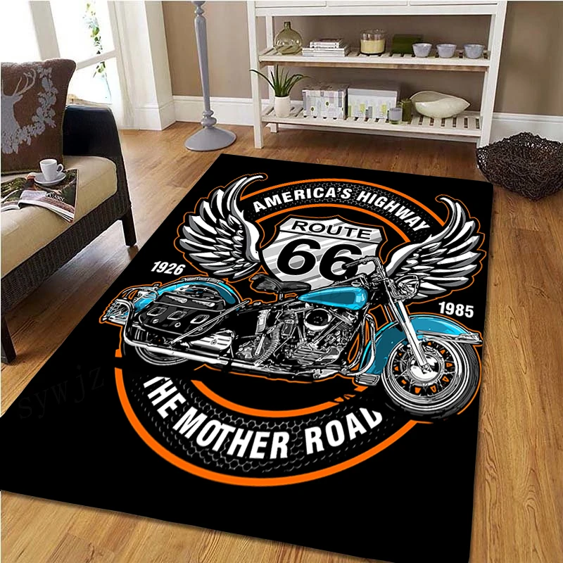 Black and White Motorcycle Alphabet Pattern Carpet Home Living Room Bedroom Carpet Door Mat Corridor Bathroom Non-slip Mat ковер