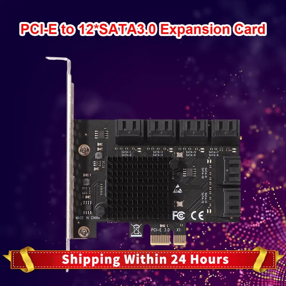 

Controller Adapter Workstations Servers SA3112J PCIE Adapter 12 Port 6Gbps PCI-Express X1 to SATA 3.0 Expansion Card