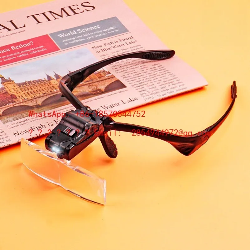 L    Head-mounted Magnifying Glass High Definition Maintenance with Lamp Elderly Reading Eyelash Pricking Household 3.5 Times