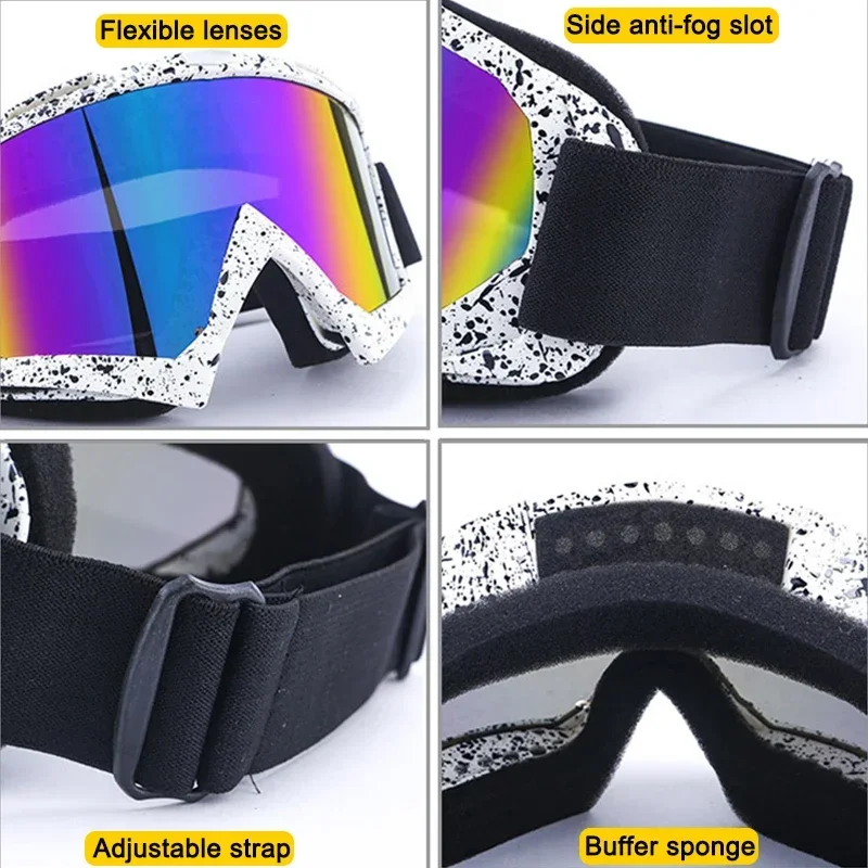 Lunettes de ski anti-buée pour sports de plein air, lunettes de soleil de protection UV, coupe-vent, cyclisme, moto, hiver, 506