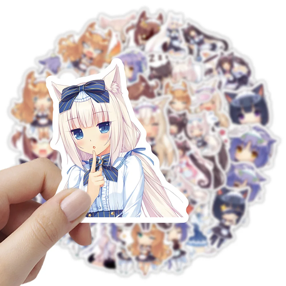 53 autocollants étanches Nekopara Love Development Game pour valise, ordinateur portable et casque