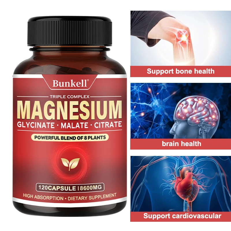 Magnesium Supplementation - Promotes Proper Muscle, Heart and Bone Support Cardiovascular Function and Nutrient Metabolism