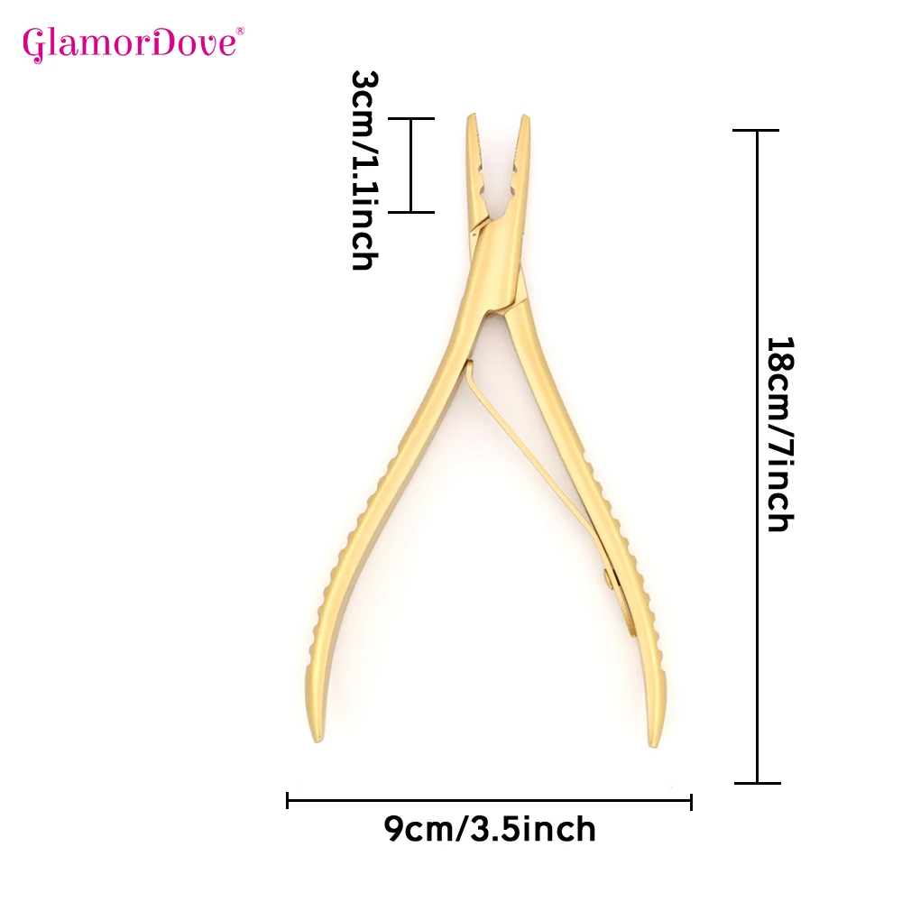 Pince d'extension de cheveux professionnelle avec logo personnalisé, outils en acier inoxydable, pince multifonctionnelle