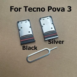 For Tecno Pova 3 SIM Card Tray Slot Holder Adapter Socket Repair Parts