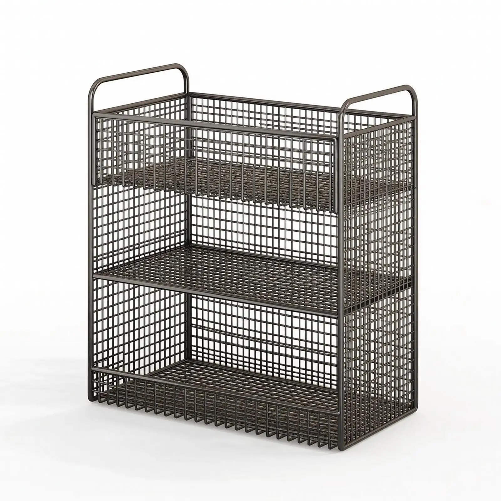 Freestanding Mesh Mobile Bookshelf with Wheels for Tight Spaces and Daily Use Organizer