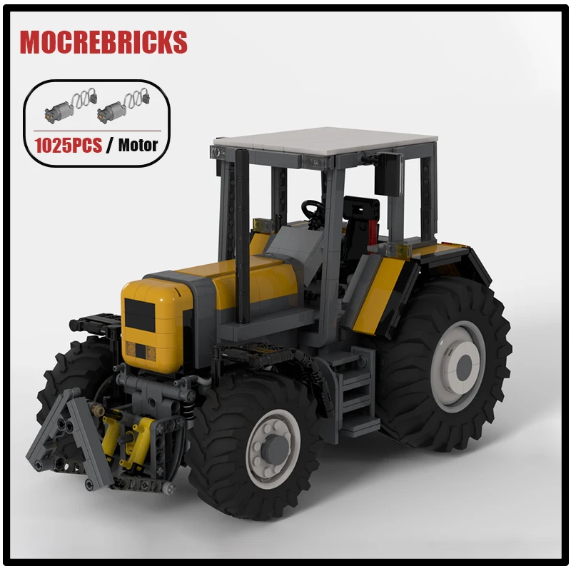 Farm Engineering Car Renault TX Series Tractor With Power Motor MOC Technology Building Block  Trucks Toys Model Kid's Xmas Gift