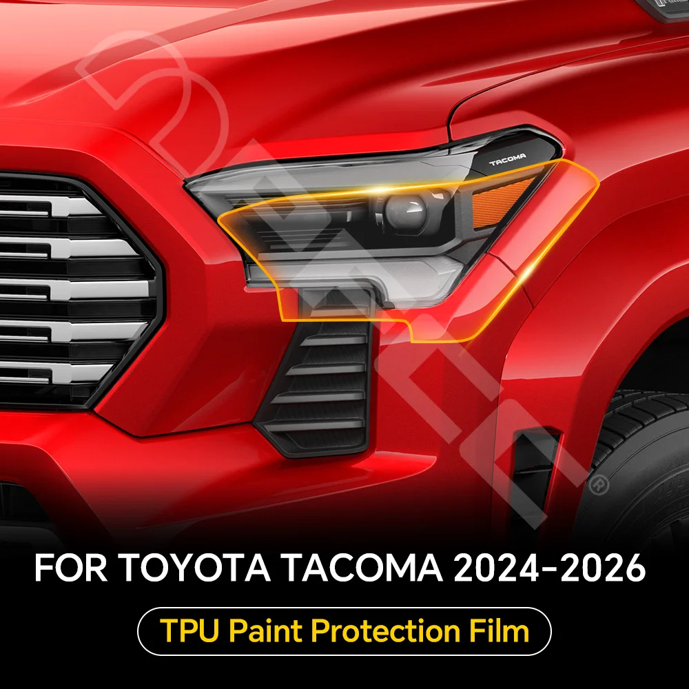 

Headlight Rearview B Pillars Door Handles TPU Protection Film For Toyota Tacoma 2024-2026 Pre-cut PPF Anti-Scratch Repairable