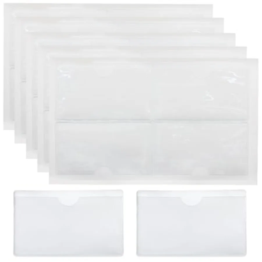 

36 Pack 2" x 3.5" Index Card Pockets, Clear Label Holders with Top Open and Strong Adhesive Backing, Adhesive Pocketsfor Storag